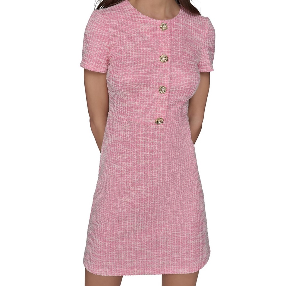 Karl LAGERFELD Delicates Pink Tweed Mini Dress